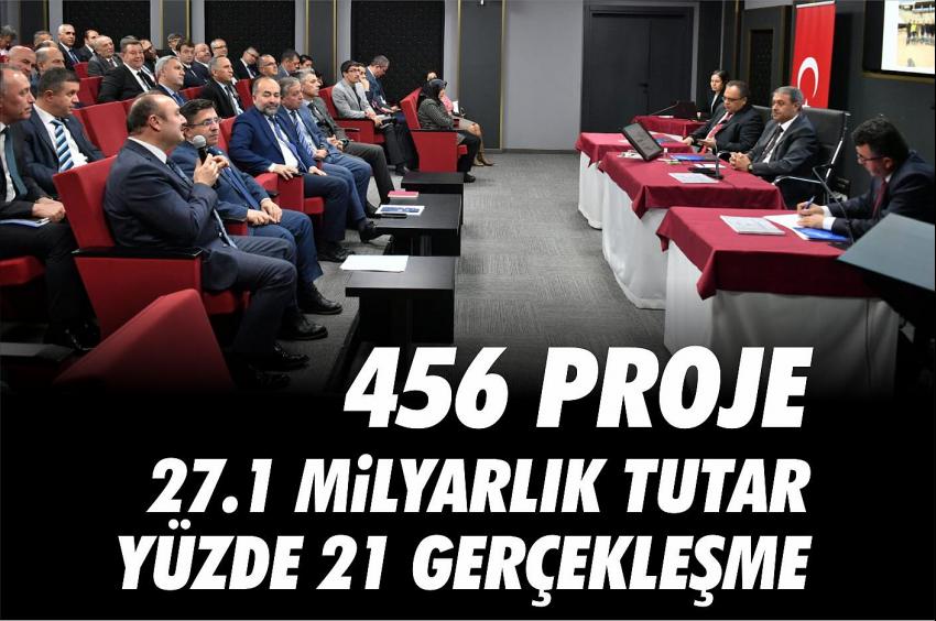 456 PROJE, 27.1 MİLYARLIK TUTAR, YÜZDE 21 GERÇEKLEŞME