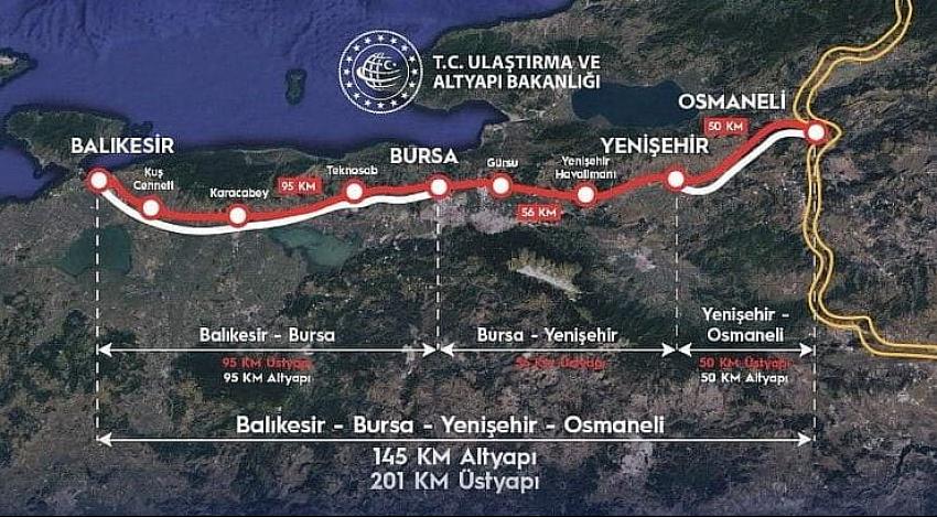Hızlı Tren de Bursa'dan Bandırma'ya çalışmalar hızlandırıldı