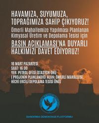 BANDIRMA ÖMERLİ ÇED RAPORUNA KARŞI BASIN AÇIKLAMASINA DAVET
