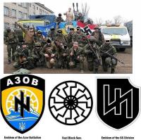 Ukrayna askerlerinde Nazi amblemleri.!