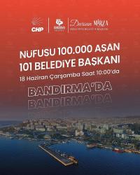 CHP’li 101 BELEDİYE  BANDIRMA’DA BULUŞUYOR